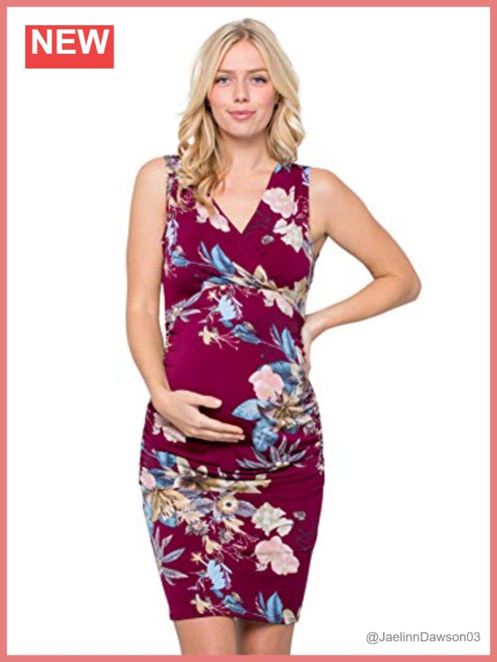 My Bump Maternity Sleeveless V-Neck Wrap Bodycon Dress